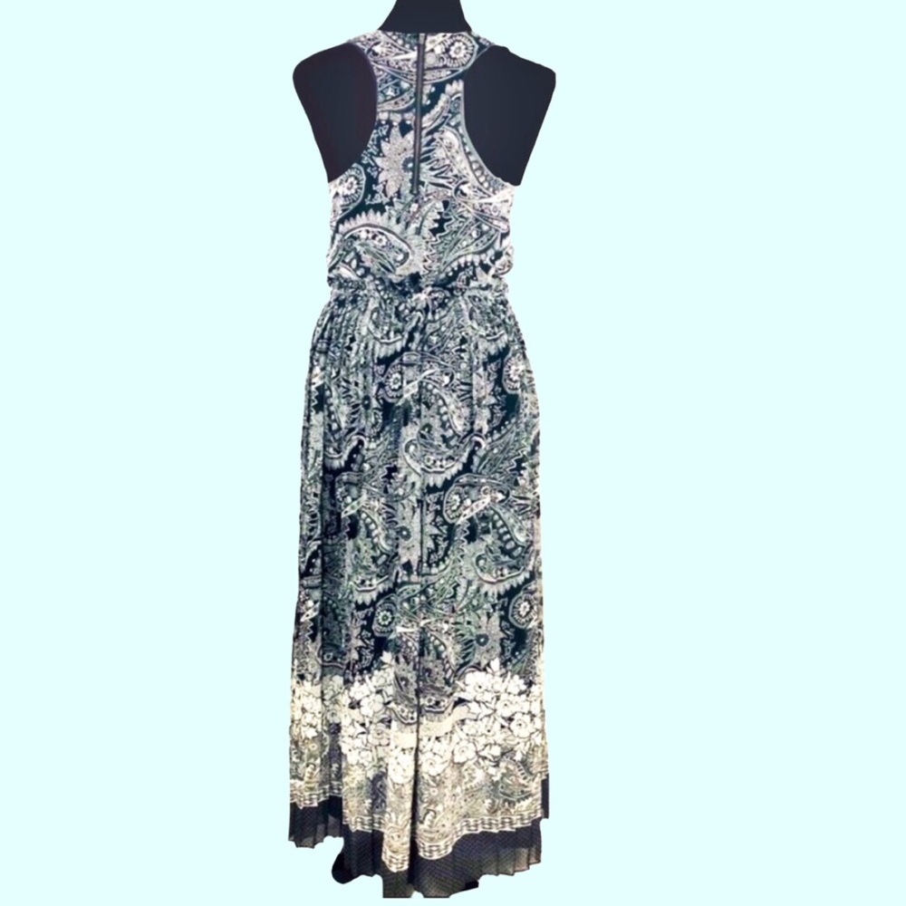 Victoria Secret Sleeveless Black/Cream Paisley Maxi Dress Size Large - Picture 2 of 7